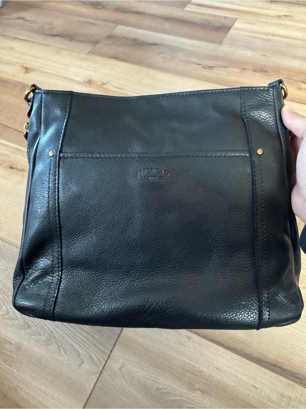 American Leather Co Black Leather Shoulder Bag